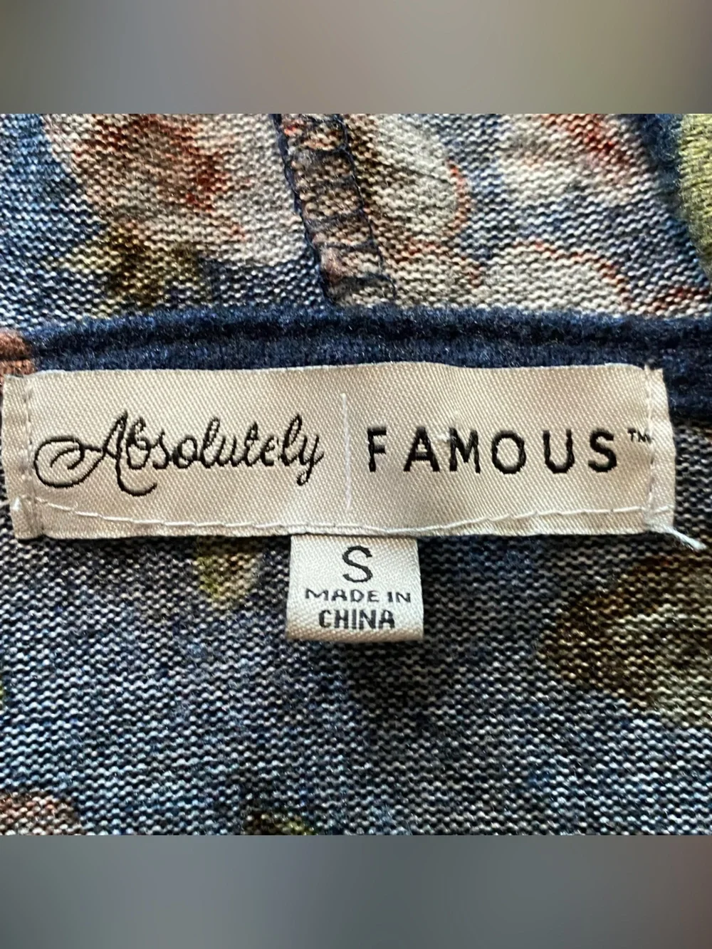Absolutely Famous Navy Floral Lace-Up Long Sleeve Top - Picture 2 of 11